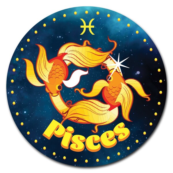 Pisces Circle Vinyl Laminated Decal